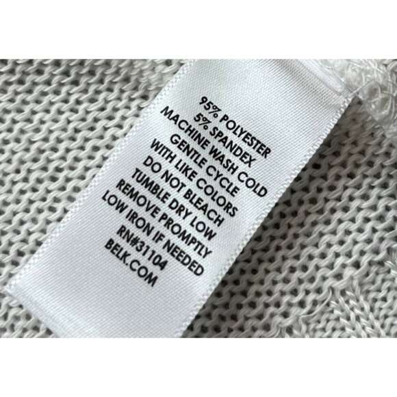 Kim Rogers Shrug Women 2X White Open Knit Short Sleeve Sweater NWT USA Made - Picture 5 of 8